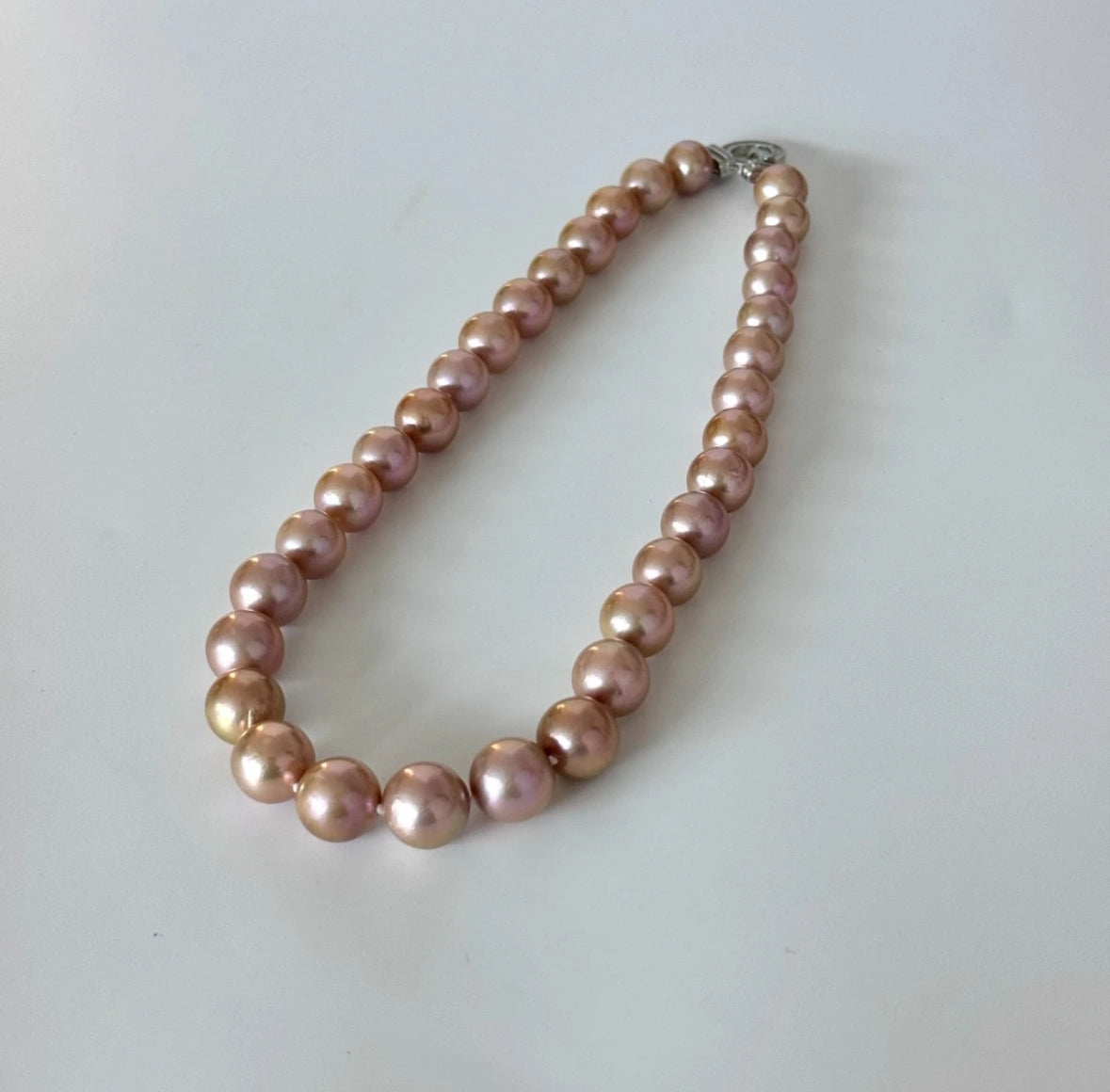 Freshwater Purple Pearl Necklace 11-14mm， OT Clasp,  A103