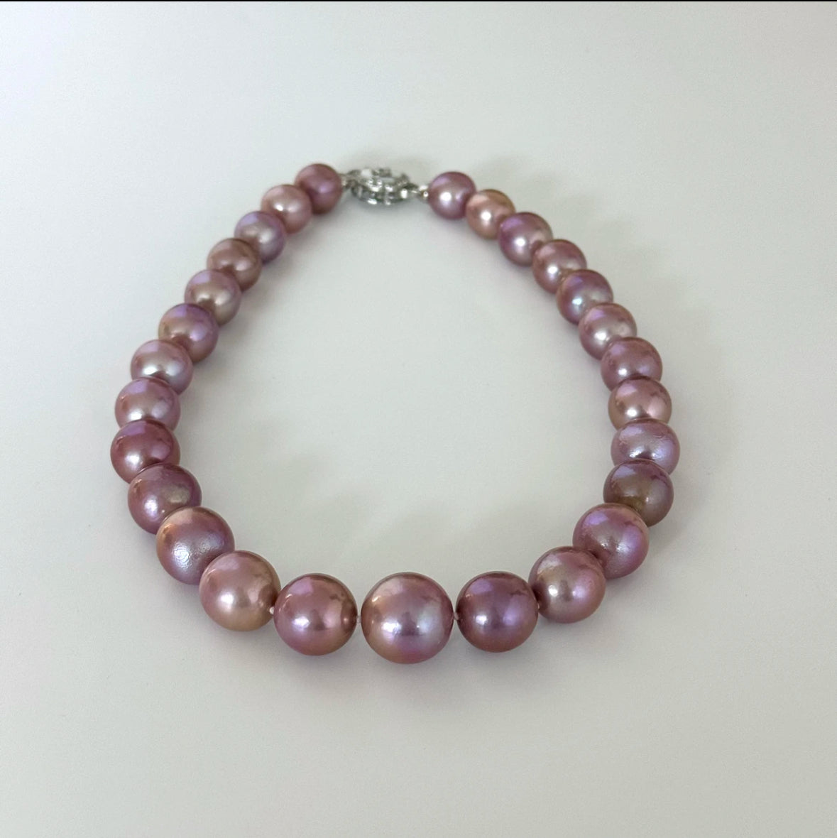 Natural Freshwater Pearl Purple 14mm+ Collector's Grade Pearl Necklace