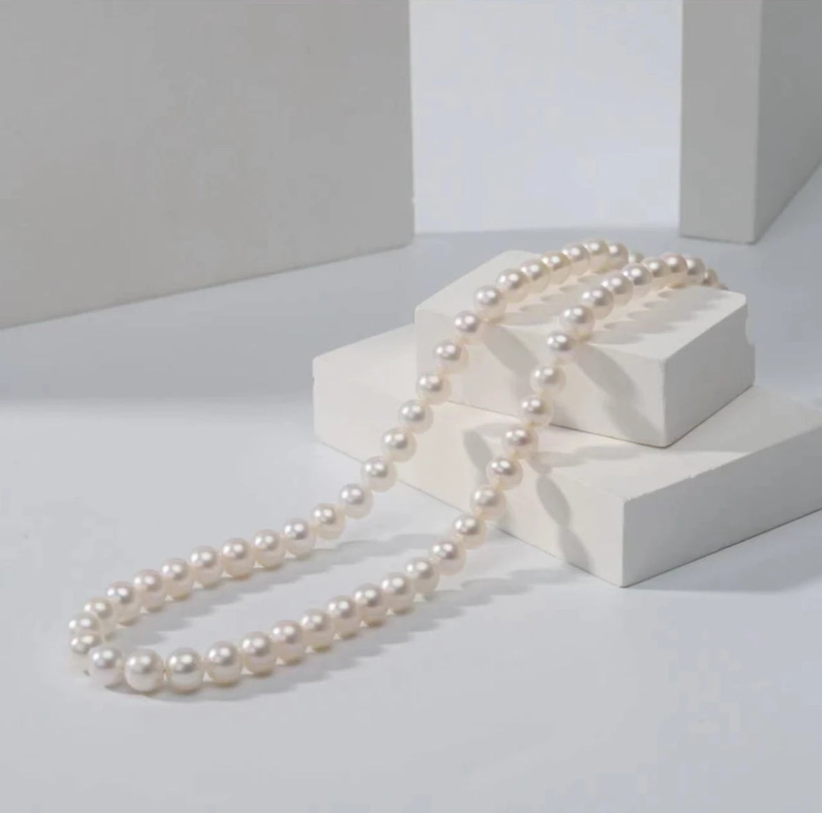 6.5-7.5mm Freshwater Non-bead cultured pearl collar necklace(include Guild gem Lab certified)