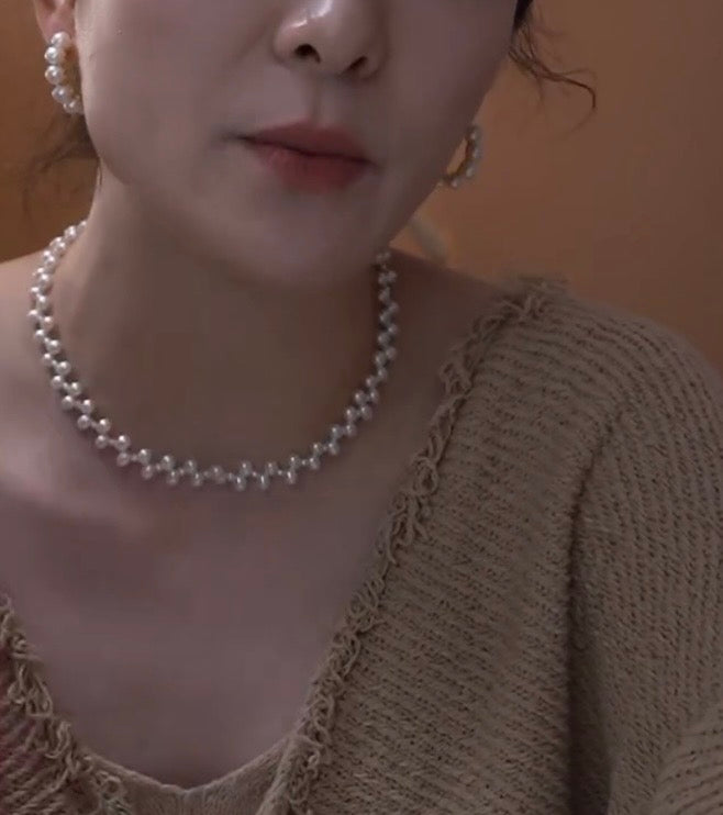 Freshwater Non-bead Pearl 'Floral Splendor' S925 Silver Versatile Fashion Necklace 2.5-3/4-5mm, Flawless to the Naked Eye